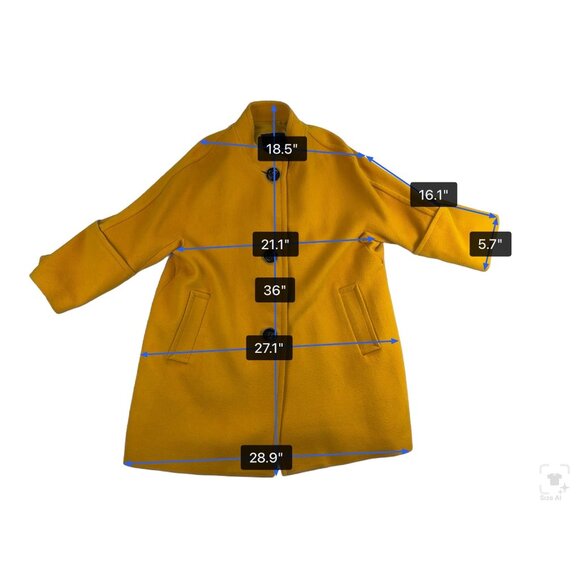 Talbots Women’s Yellow Wool Blend Coat Black Buttons Stylish & Warm Size 18WP - Picture 9 of 10